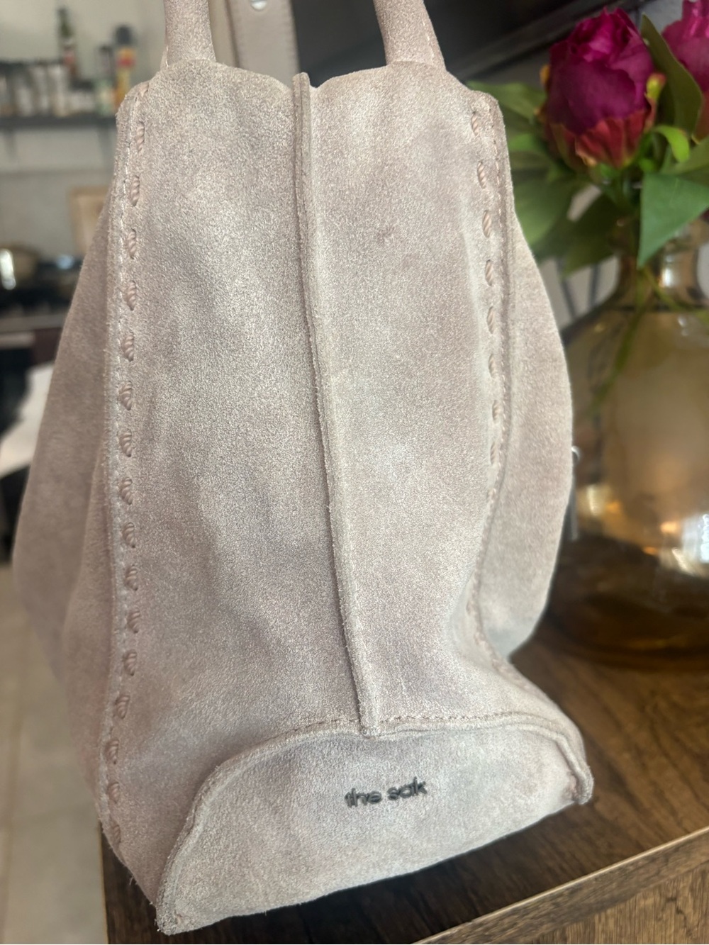 The Sak Los Feliz Suede Soft Brown Tan Leather Hobo Shoulder Bag - Picture 8 of 13